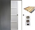 GD MENUISERIES - Porte Coulissante Tamera blanc H204 x L73 cm, Galandage, kit finition (coquille et tire doigt) - vignette