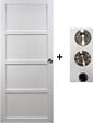 GD MENUISERIES - Porte Coulissante Tamera blanc H204 x L73 cm, Galandage, kit finition (coquille et tire doigt) - vignette