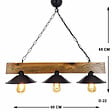 CONCEPT USINE - Suspension rustique 3 lampes bois et noire ENOLA - vignette