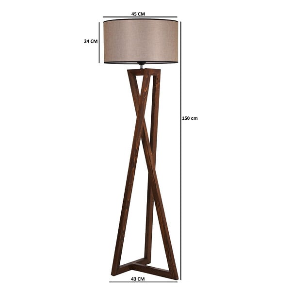 CONCEPT USINE - Lampadaire design bois et tissu CHLOE - large