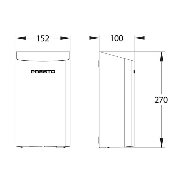 PRESTO - Sèche-mains sans contact mural compact Linea inox brossé - large