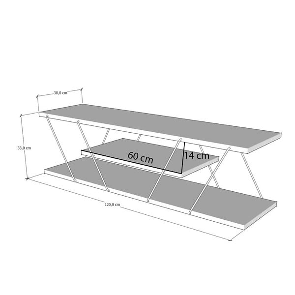 CONCEPT USINE - Meuble tv design avec étagère HAMAR - large