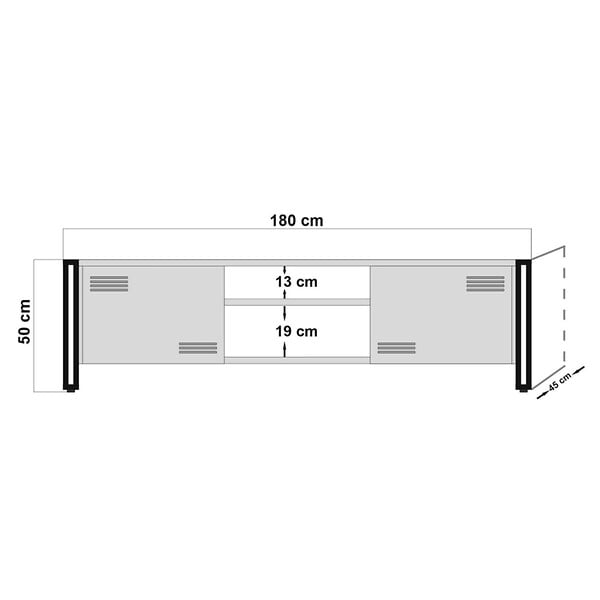 CONCEPT USINE - Meuble TV industriel 180 cm SKARM - large