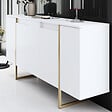 CONCEPT USINE - Buffet design blanc et or 160 cm - 4 portes LUXOR - vignette