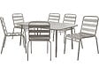 HABITAT ET JARDIN - Table et chaises de jardin en métal "Bilbao" - 6 places - Taupe - vignette