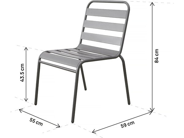 HABITAT ET JARDIN - Table et chaises de jardin en métal "Bilbao" - 6 places - Taupe - large