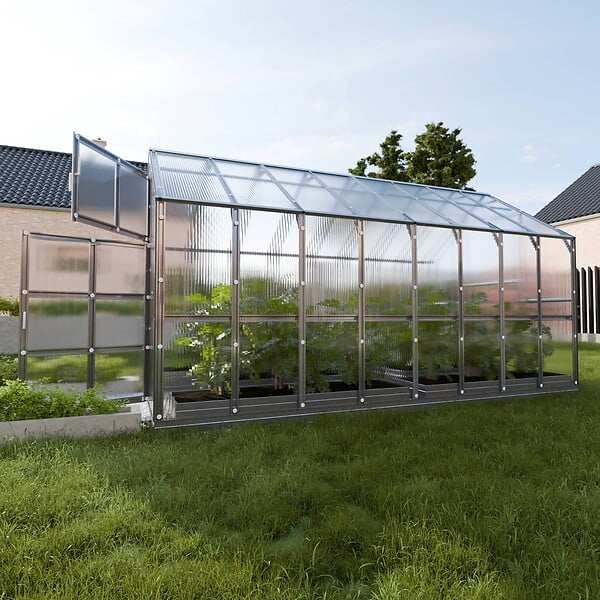 KLASIKA GREENHOUSES - Serre de jardin KLASIKA HOUSE PREMIUM 2,35 x 4,12 m (9,68 m²), 6 mm avec revêtement en polycarbonate - large