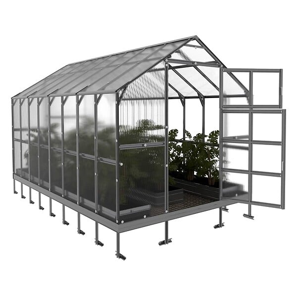 KLASIKA GREENHOUSES - Serre de jardin KLASIKA HOUSE PREMIUM 2,35 x 4,12 m (9,68 m²), 6 mm avec revêtement en polycarbonate - large