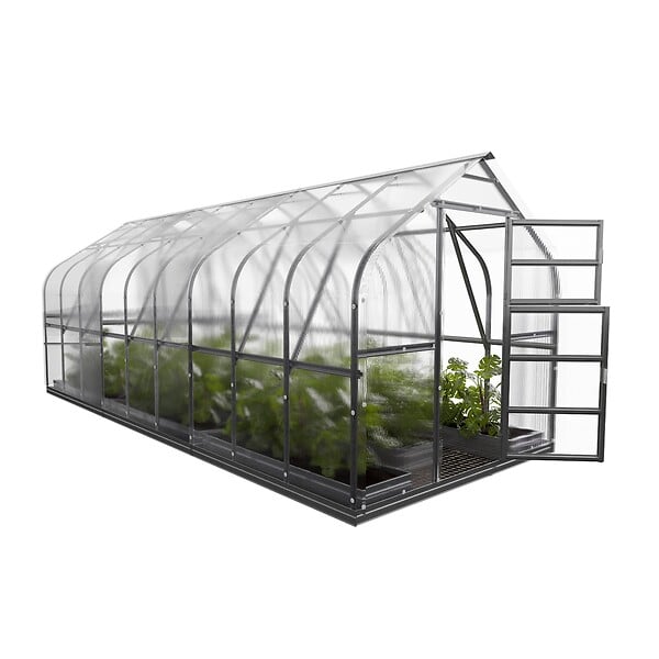 KLASIKA GREENHOUSES - Serre de jardin KLASIKA Standard PREMIUM 15m2, 2,5m x 6m, 6 mm avec revêtement en polycarbonate (Avec 3 toit ouvrant automatique) - large