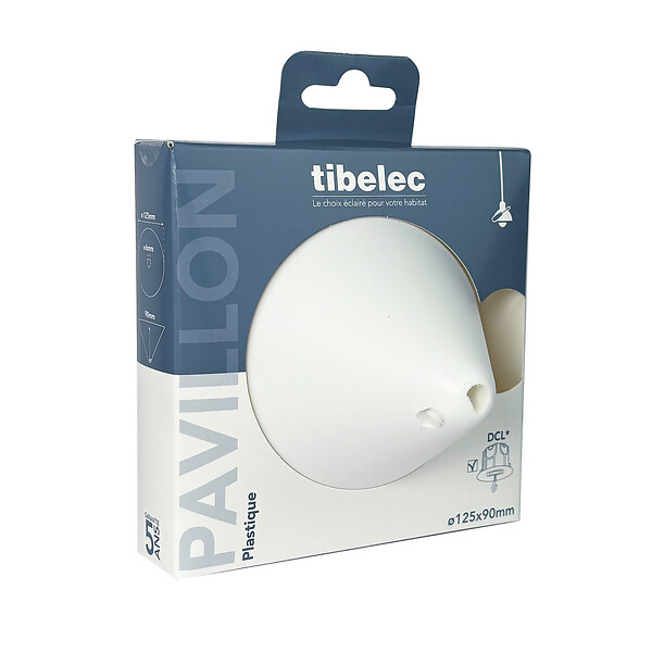 TIBELEC - Pavillon plastique conique diamètre 125mm hauteur 85mm bc - large