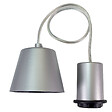 TIBELEC - Monture plastique douille E27 + bague 60W maxi argent - vignette