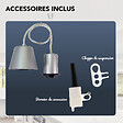 TIBELEC - Monture plastique douille E27 + bague 60W maxi argent - vignette