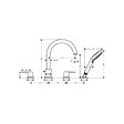 HANSGROHE - Hansgrohe Vernis Blend Set de finition mélangeur 4 trous sur bord de baignoire, Noir mat (71456670) - vignette