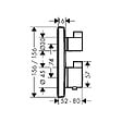HANSGROHE - Facade pour mitigeur thermostatique encastré Ecostat Square robinet d'arrêt et inverseur noir mat + Corps encastré - vignette