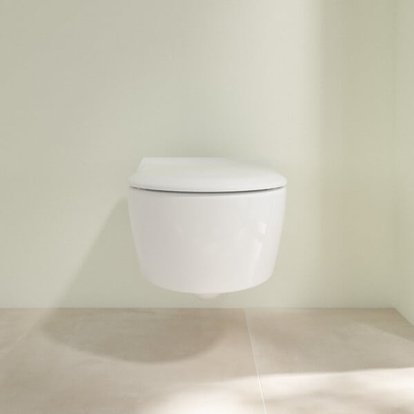 VILLEROY ET BOCH - Villeroy & Boch Avento Combipack WC suspendu sans bride à fond creux DirectFlush + Abattant slim amovible avec frein de chute, Blanc (5656FS01) - large
