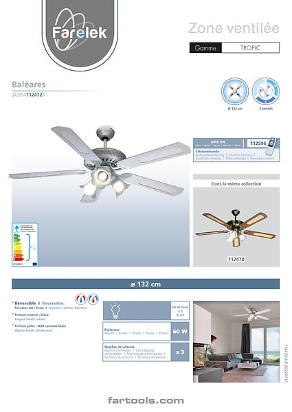 FARELEK - Ventilateur de plafond - large
