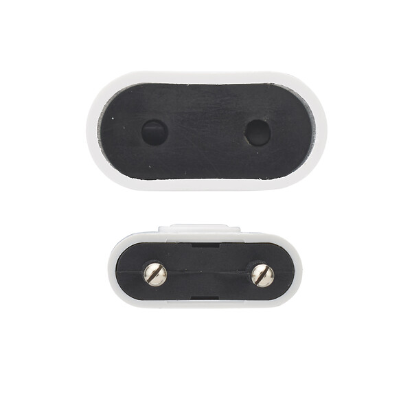 DEBFLEX - DEBFLEX - FICHE MALE & FEMELLE 2P 6A DROITE A COIFFE BLANC - large