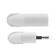 DEBFLEX - DEBFLEX - FICHE MALE & FEMELLE 2P 6A DROITE A COIFFE BLANC - vignette