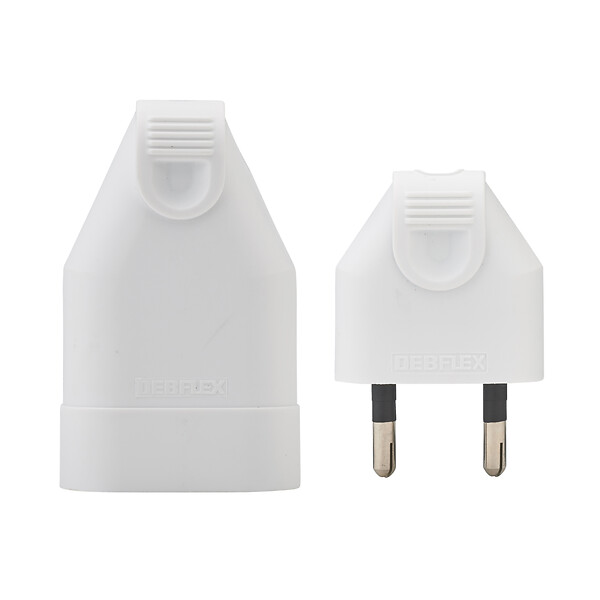 DEBFLEX - DEBFLEX - FICHE MALE & FEMELLE 2P 6A DROITE A COIFFE BLANC - large