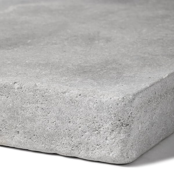 RO'MA NATURE - Margelle de piscine Pierre de l'Atlas Gris 61x33x5 cm Bord Droit (à l'unité) - large