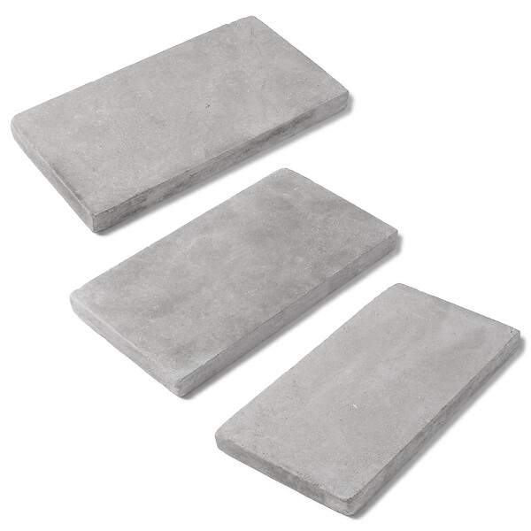 RO'MA NATURE - Margelle de piscine Pierre de l'Atlas Gris 61x33x5 cm Bord Droit (à l'unité) - large