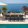 OVIALA - Ensemble table de jardin et 10 assises en aluminium et céramique - Tivoli - vignette