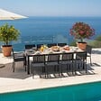 OVIALA - Ensemble table de jardin et 10 assises en aluminium et céramique - Tivoli - vignette