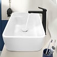 VILLEROY & BOCH - Villeroy & Boch Architectura Square Mitigeur Monocommande pour lavabo, Surélevée, Avec vidage, Noir Mat (TVW125002000K5) - vignette