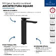 VILLEROY & BOCH - Villeroy & Boch Architectura Square Mitigeur Monocommande pour lavabo, Surélevée, Avec vidage, Noir Mat (TVW125002000K5) - vignette