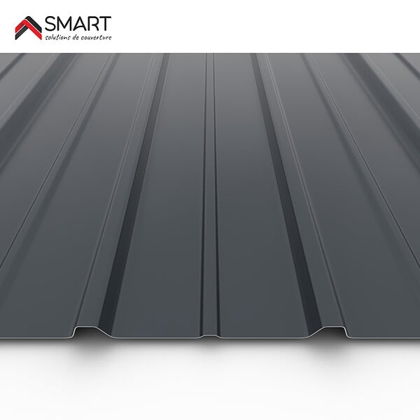 BRAVO THE SMART SOLUTION - Tôle bac acier - Toiture - Couverture - plaque H12+ Coloris Gris Anthracite RAL 7016 Dimensions 1200x906x0.40 mm - large