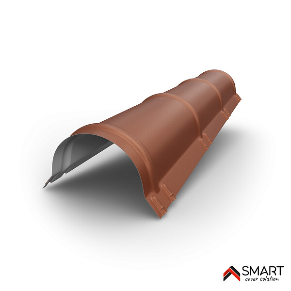 BRAVO THE SMART SOLUTION - Faîtière demi ronde - bac acier - tôle de couverture - Toiture - CLASSIC Coloris Brun Cuivre RAL 8004 Mat L=2m, épaisseur 0.50mm - large
