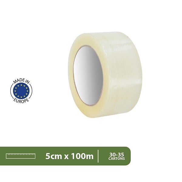 PACK AND MOVE - Pack and Move - Lot 36 Rouleaux Ruban Adhésif Transparent Pour Emballage Et Déménagement - 100 M - Qualité Premium - large