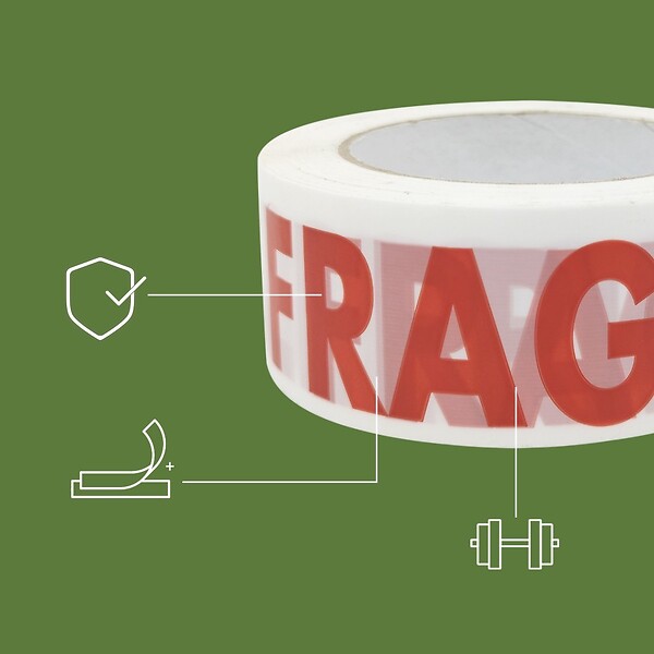 PACK AND MOVE - Pack and Move - Lot 6 Rouleaux Ruban Adhésif Transparent "Fragile" Pour Emballage Et Déménagement - 100 M - Qualité Premium - large