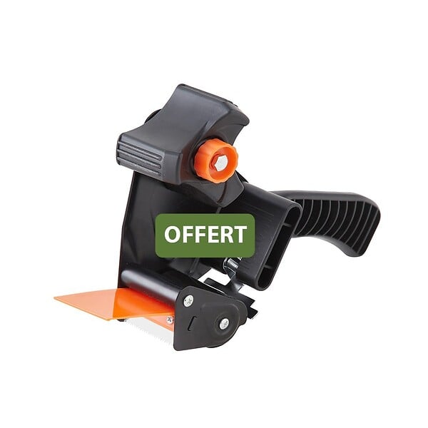 PACK AND MOVE - Pack and Move - Lot 6 rouleaux ruban adhésif kraft "Fragile" pour emballage et déménagement - 50 m - 1 dévidoir offert - Qualité Premium - large