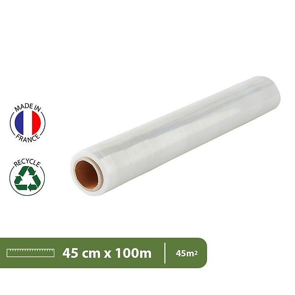 PACK AND MOVE - Pack and Move - Film Etirable - 0,45 x 100 m - Protection, Emballage, Déménagement - Anti rayures - Anti frottements - Imperméable - large