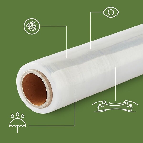 PACK AND MOVE - Pack and Move - Film Etirable - 0,45 x 100 m - Protection, Emballage, Déménagement - Anti rayures - Anti frottements - Imperméable - large