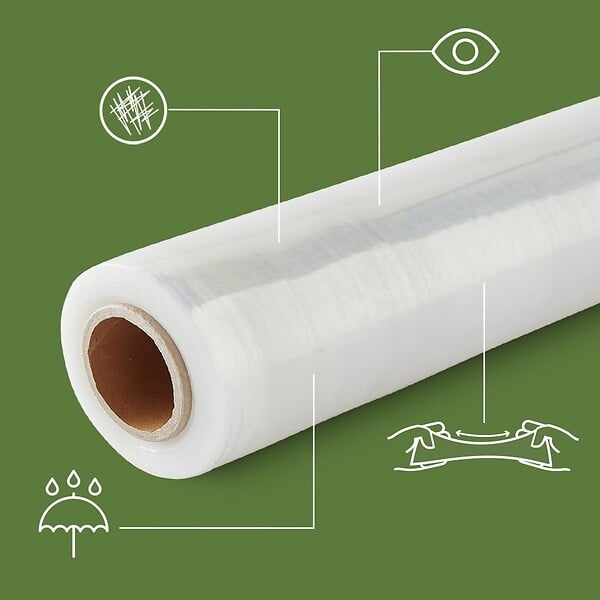 PACK AND MOVE - Pack and Move - Lot 6 rouleaux film étirable - 300 m - Transparent - Film déménagement Film emballage Film palette Film protection - large
