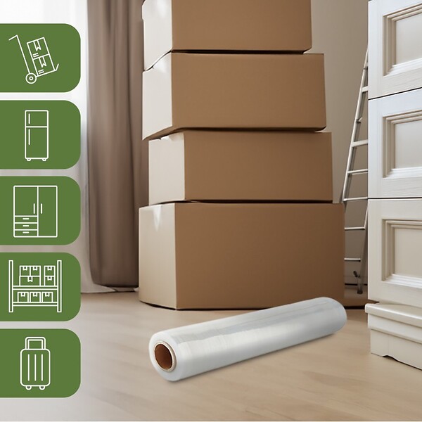 PACK AND MOVE - Pack And Move - Lot 2 Rouleaux Film Étirable - 300 M - Transparent - Film Déménagement Film Emballage Film Palette Film Protection - large