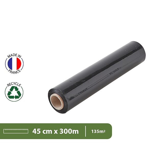 PACK AND MOVE - Pack And Move - Rouleau Film Étirable - 300 M - Noir - Film Déménagement Film Emballage Film Palette Film Protection - large