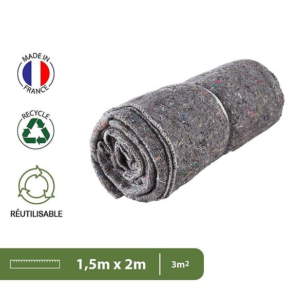 PACK AND MOVE - Pack and Move - Lot 12 couvertures de protection pour déménagement et stockage - 1,5 x 2 m - Épaisse et Résistante - Protection meubles - large