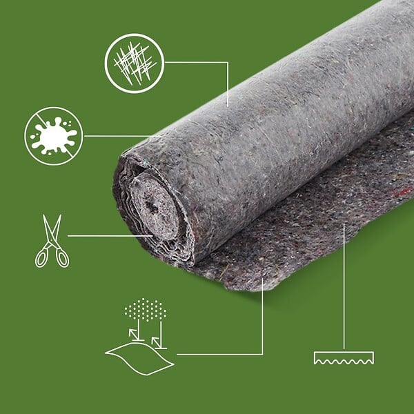 PACK AND MOVE - Pack and Move - Lot 15 couvertures de protection sol - 0,7 x 10 M - Travaux, déménagement, peinture - Anti-dérapant et hydrofuge - large