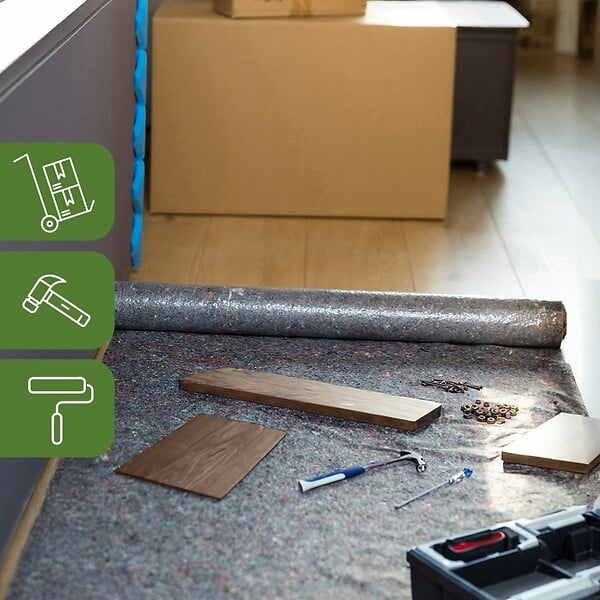 PACK AND MOVE - Pack and Move - Lot 15 couvertures de protection sol - 0,7 x 10 M - Travaux, déménagement, peinture - Anti-dérapant et hydrofuge - large