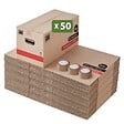 PACK AND MOVE - Pack and Move - Lot 50 Cartons Déménagement Premium - 60 X 30 X 30 - Extrême Résistance 30KG - Réutilisable - Poignées Renforcées - 3 Adhésifs Offerts - vignette