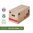 PACK AND MOVE - Pack and Move - Lot 40 Cartons Déménagement Premium - 60 X 30 X 30 - Extrême Résistance 30KG - Réutilisable - Poignées Renforcées - 2 Adhésifs Offerts - vignette