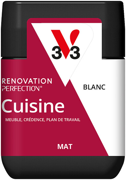 V33 PEINTURE - Peinture rénovation Cuisine mat blanc Testeur 75mL - large