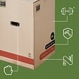PACK AND MOVE - Pack and Move - Lot 50 Cartons Déménagement Premium - 40 X 40 X 60 Cm - Résistance 30 KG - Double Épaisseur - Poignées Renforcées - 3 Adhésifs Offerts - vignette