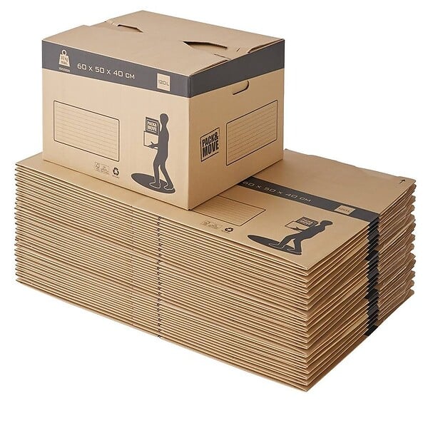 PACK AND MOVE - Pack and Move - Lot 30 cartons déménagement automatique - 60 x 50 x 40 cm - Poignées renforcées - large