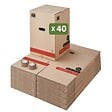 PACK AND MOVE - Pack and Move - Lot 40 Cartons Déménagement Premium - 40 X 40 X 60 Cm - Résistance 30 KG - Double Épaisseur - Poignées Renforcées - 2 Adhésifs Offerts - vignette
