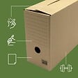 PACK AND MOVE - Pack and Move - Lot de 12 boîtes d'archives en carton ondulé robuste - 33,5 x 12 x 24 cm - Organisation pratique - vignette
