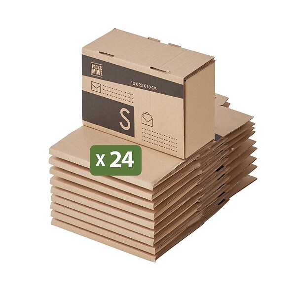 PACK AND MOVE - Pack and Move - Lot 24 colis pour expédition - Taille S - Carton renforcé - 23 x 10 x 13 cm - 20 KG max - large